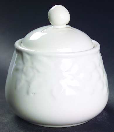 Fruit Promenade White Sugar Bowl & Lid