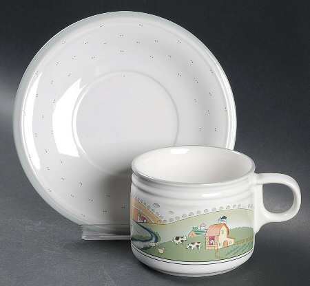 Hillsdale Flat Cup & Saucer Set