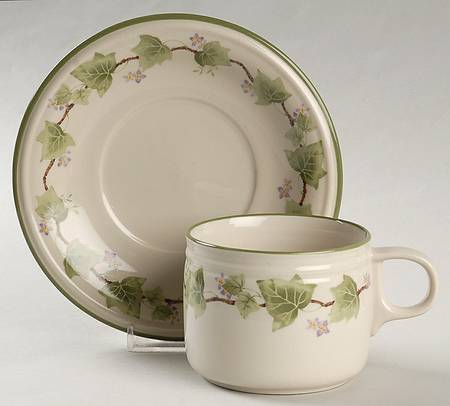 Ivy Vine Flat Cup & Saucer Set
