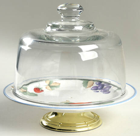 Luscious 6 1/2"-7 1/2" Footed Cheese Plate w/ Glass Dome HC