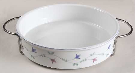 Portofino Blue 9" Round Baker W/Metal Holder