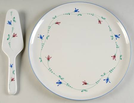 Portofino Blue Cake Plate and Server (Boxed Set)