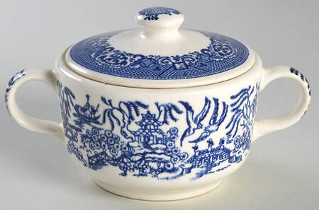 Blue Willow Sugar Bowl & Lid