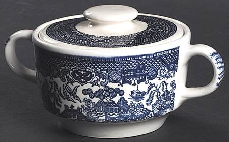 Blue Willow Sugar Bowl & Lid