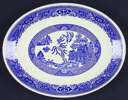 Blue Willow 11" Oval Serving Platter