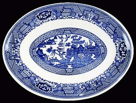 Blue Willow 12" Oval Serving Platter