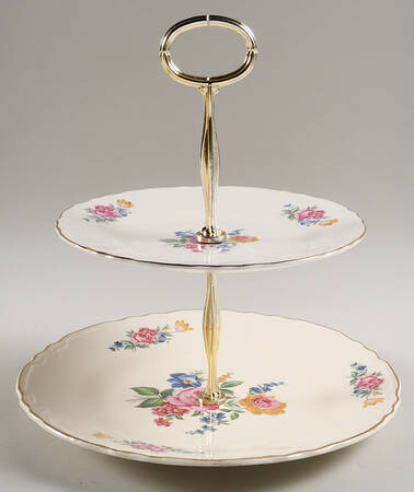 Hazel 6 5/8"-10"  2 Tiered Serving Tray (Dp, Sp) HC