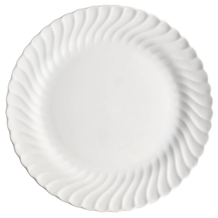 White Swirl Chop Plate (Round Platter)