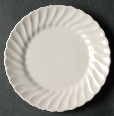 White Swirl Bread & Butter Plate