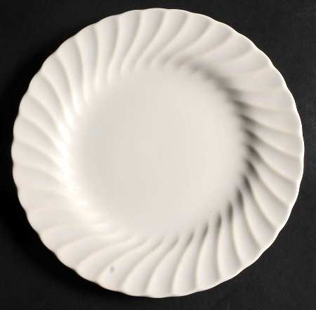 White Swirl Salad Plate