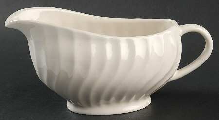 White Swirl Gravy Boat