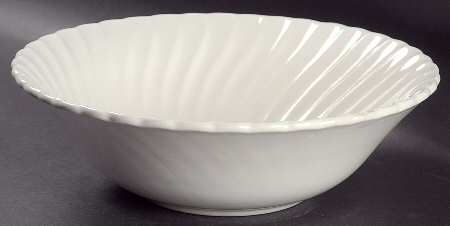 White Swirl 8" Round Vegetable Bowl