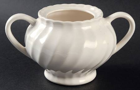 White Swirl Sugar Bowl No Lid