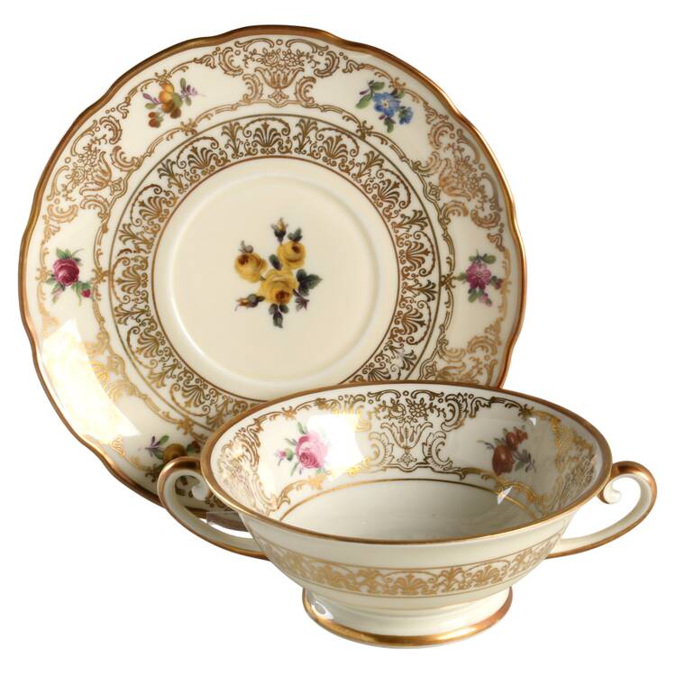 18557 Footed Cream Soup Bowl & Saucer Set