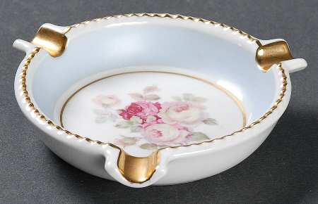 Antique Rose 3 Slot Round Ashtray