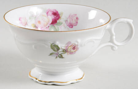Bavarian Rose-June Rose Footed Cup
