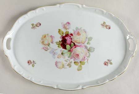 Bavarian Rose-June Rose 16" Handled Tray