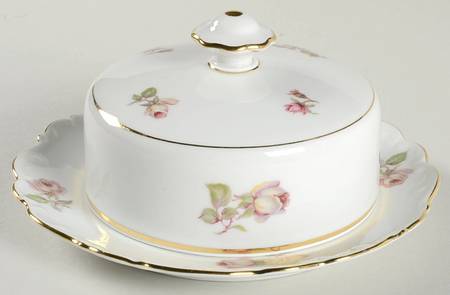 Bavarian Rose-June Rose Round Covered Butter