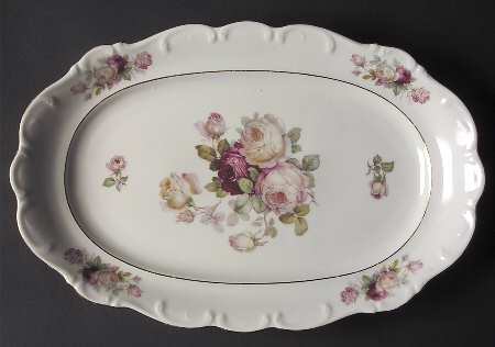 Bavarian Rose-June Rose 14" Oval Serving Platter