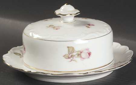 Bavarian Rose-June Rose Round Covered Butter