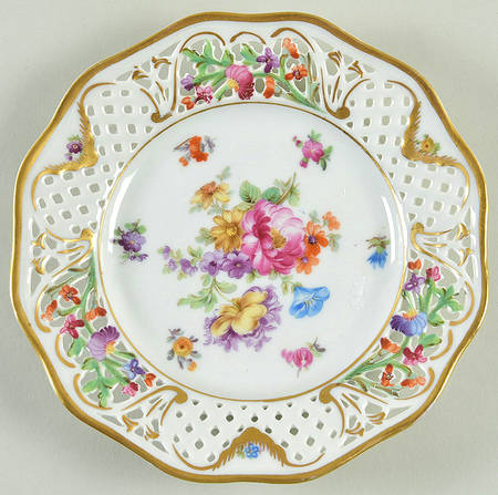 Dresden Line-Bouquet (Pierced) Bread & Butter Plate