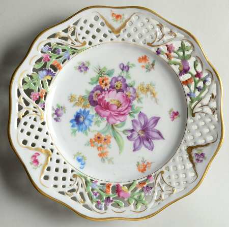 Dresden Line-Bouquet (Pierced) Salad Plate