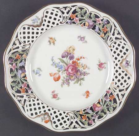 Dresden Line-Bouquet (Pierced) Dinner Plate