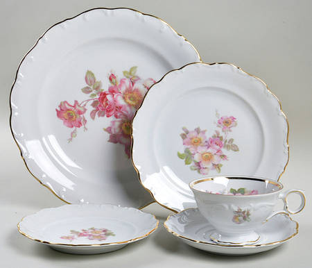 Briar Rose (Gold Trim) 5 Piece Place Setting