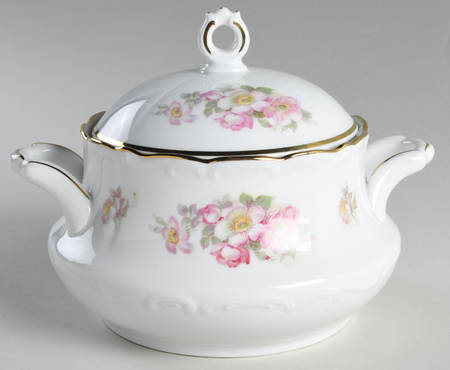 Briar Rose (Gold Trim) Round Covered Vegetable