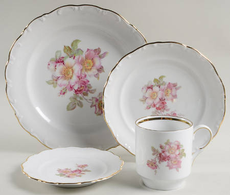 Briar Rose (Gold Trim) 4 Piece Place Setting