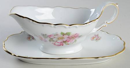 Briar Rose (Gold Trim) Gravy Boat & Underplate/Relish