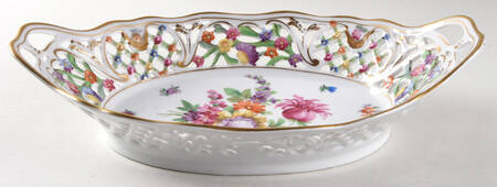 Chateau Dresden-Royal Dresner Art 12" Pierced Oval Bowl