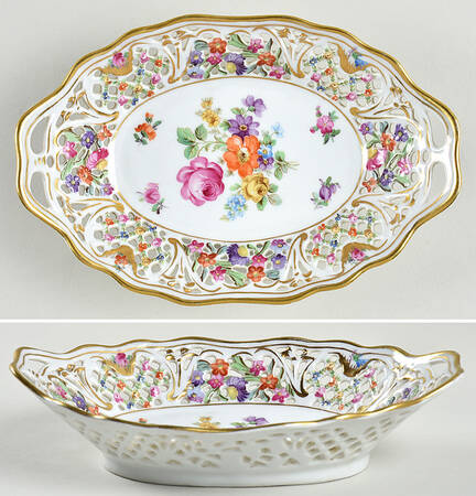 Chateau Dresden-Royal Dresner Art 7" Pierced Oval Bowl