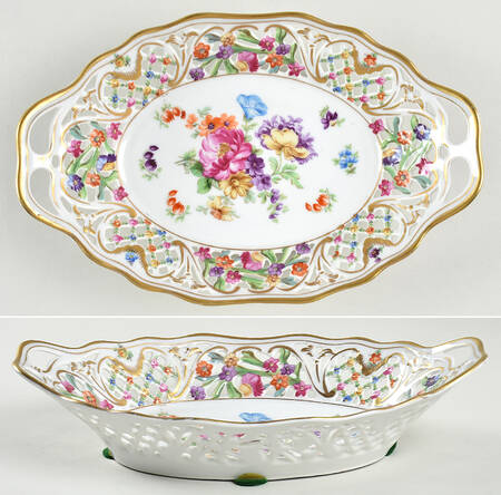 Chateau Dresden-Royal Dresner Art 9" Pierced Oval Bowl