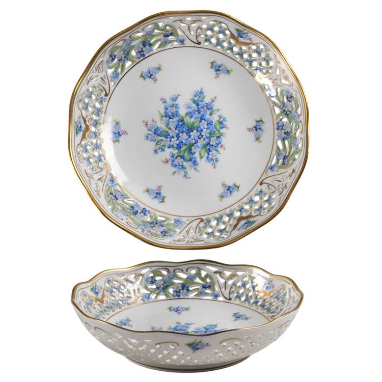 Chalet Forget Me Not (Pierced) 8" Pierced Round Bowl