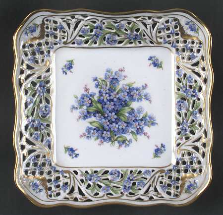 Chalet Forget Me Not (Pierced) 7'' Pierced Square Bowl