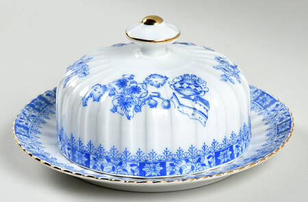 China Blau Round Covered Butter