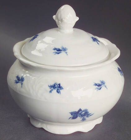 Cobalt Rose (No Trim or Inner Band) Sugar Bowl & Lid