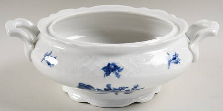 Cobalt Rose (No Trim or Inner Band) Round Vegetable No Lid