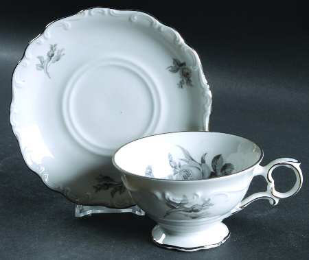 Dawn Rose Footed Cup & Saucer Set