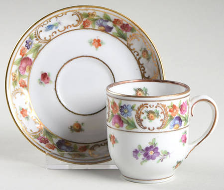 Dresdner Art (Smooth) Flat Demitasse Cup & Saucer Set