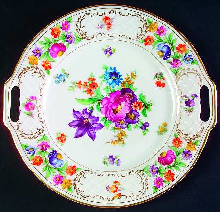 Dresdner Art (Smooth) Handled Cake Plate by Schumann - Bavaria