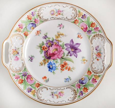Dresdener Dresdner Art (Smooth) Handled Cake Plate