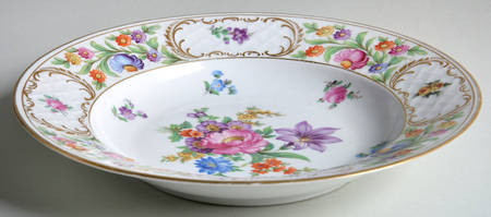 Dresdner Art (Smooth) Large Rim Soup Bowl by Schumann - Bavaria