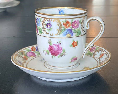 Dresdner Art (Smooth) Flat Demitasse Cup & Saucer Set