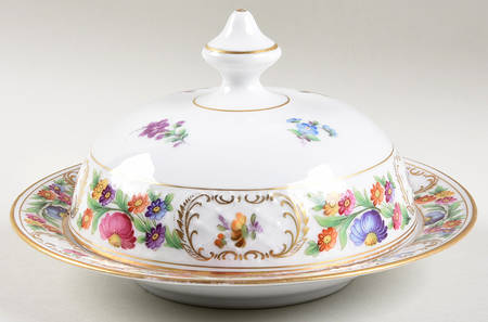 Dresdner Art (Smooth) Round Covered Butter by Schumann - Bavaria