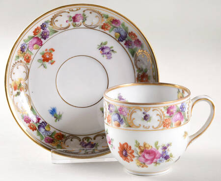 Dresdner Art (Smooth) Flat Demitasse Cup & Saucer Set by Schumann - Bavaria