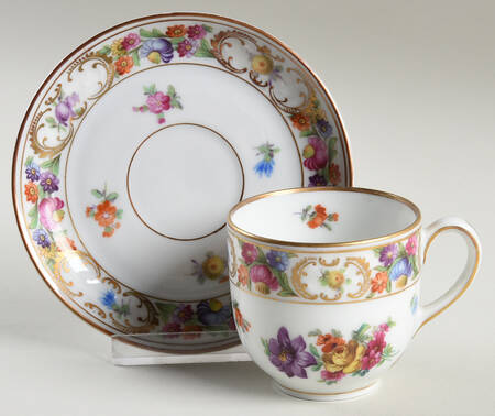 Dresdner Art (Smooth) Flat Demitasse Cup & Saucer Set by Schumann - Bavaria