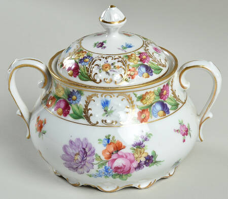 Dresdner Art (Smooth) Sugar Bowl & Lid by Schumann - Bavaria