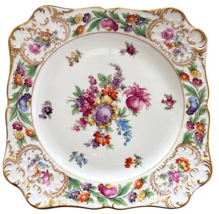 Dresdner Art (Smooth) Square Luncheon Plate